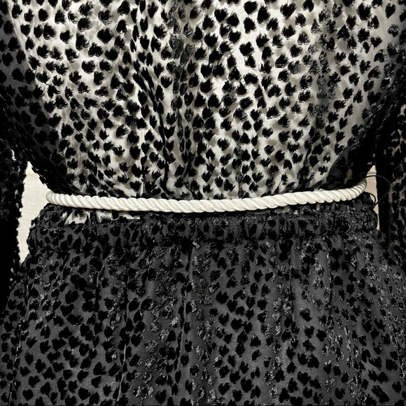 ROBERT RODRIGUEZ black burnout leopard print velvet puff sleeve dress 8 NWT - Picture 9 of 13